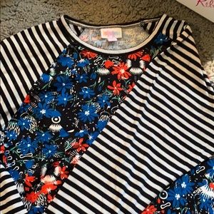 LuLaRoe randy small, HTF stripe sleeves